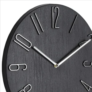Horloge murale noire et argent
