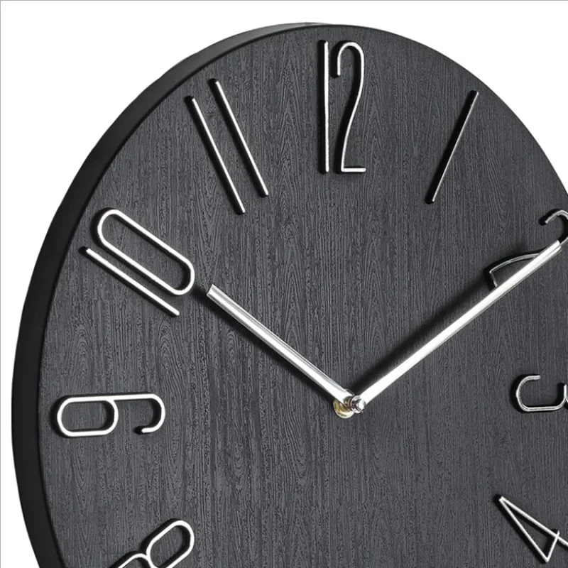 Black and Silver Wall Clock