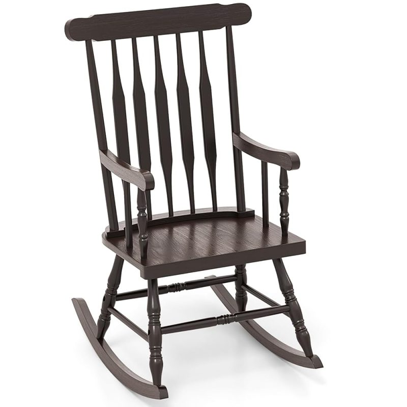 Chaise berçante en bois massif de marque Giantex