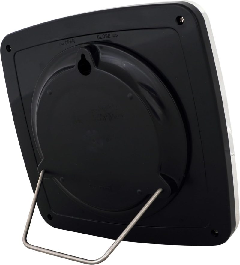 JUSTIME Horloge murale carrée à quartz résistante à l'eau de qualité 21,6 cm, spécialement conçue pour les petits espaces, bureau, bateaux, camping-car (W40508 Noir)