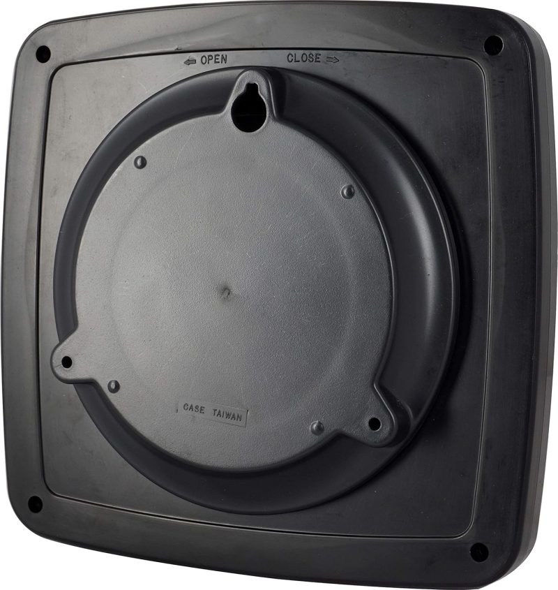 JUSTIME Horloge murale carrée à quartz résistante à l'eau de qualité 21,6 cm, spécialement conçue pour les petits espaces, bureau, bateaux, camping-car (W40508 Noir)