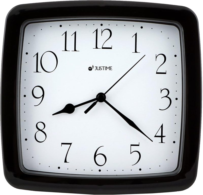Horloge murale carrée noire