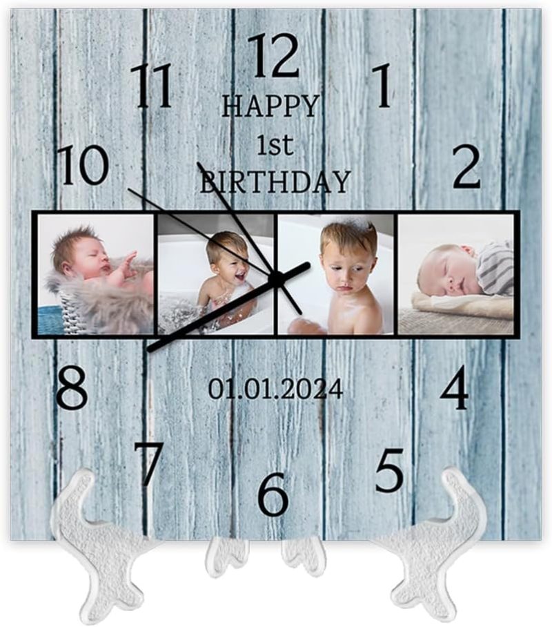 Horloge murale photo personnalisée, horloge ronde personnalisée, créez votre propre horloge, horloge murale personnalisée pour cuisine, salon, chambre à coucher, salle de bain,...