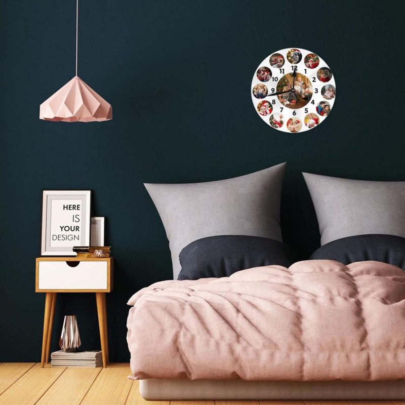 Horloge murale photo personnalisée, horloge ronde personnalisée, créez votre propre horloge, horloge murale personnalisée pour cuisine, salon, chambre à coucher, salle de bain,...