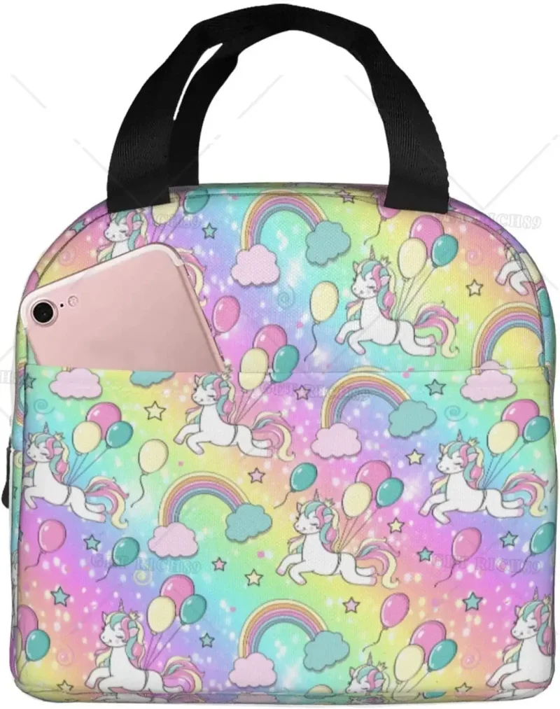 Sac à lunch isotherme licorne en tissu Oxford