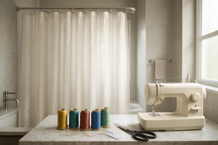 Avec quel fil coudre un rideau de douche ?