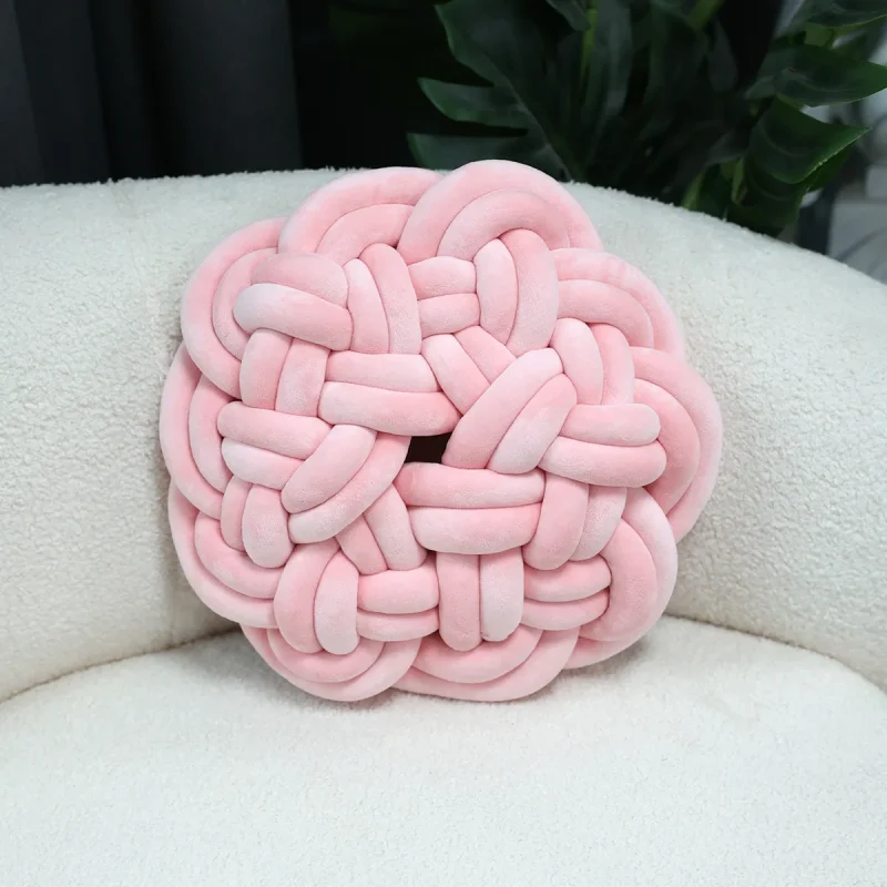 Coussin de qualité en polycoton rose – Image 3