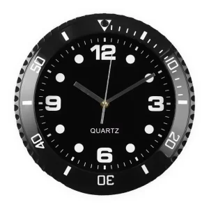 Horloge Murale Quartz Moderne Noire et Blanche
