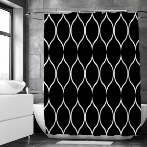 Rideau de douche au design géométrique