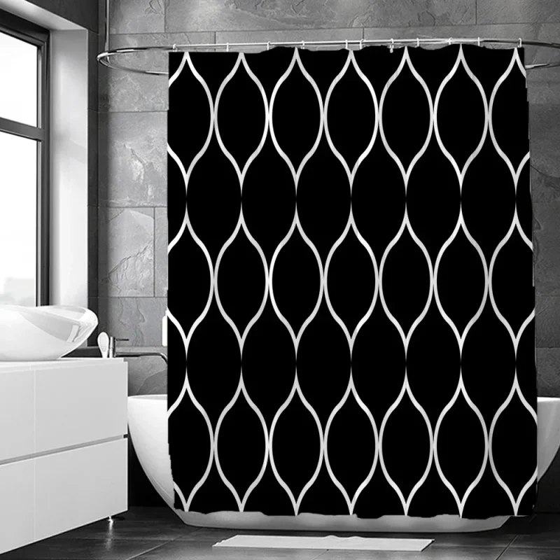 Rideau de douche au design géométrique