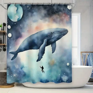 Rideau de douche baleine