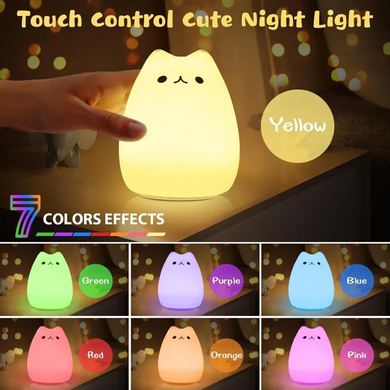Veilleuse LED en forme de chat mignon – Image 2