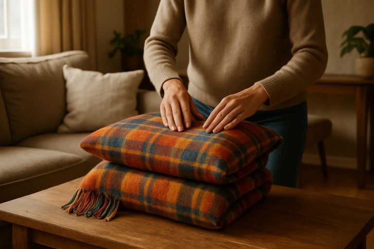 Découvrez notre guide pratique pour apprendre à plier un plaid en coussin en quelques étapes simples. Transformez votre plaid en un accessoire décoratif et fonctionnel pour votre intérieur. Parfait pour gagner de la place tout en ajoutant une touche d'élégance à votre décoration !