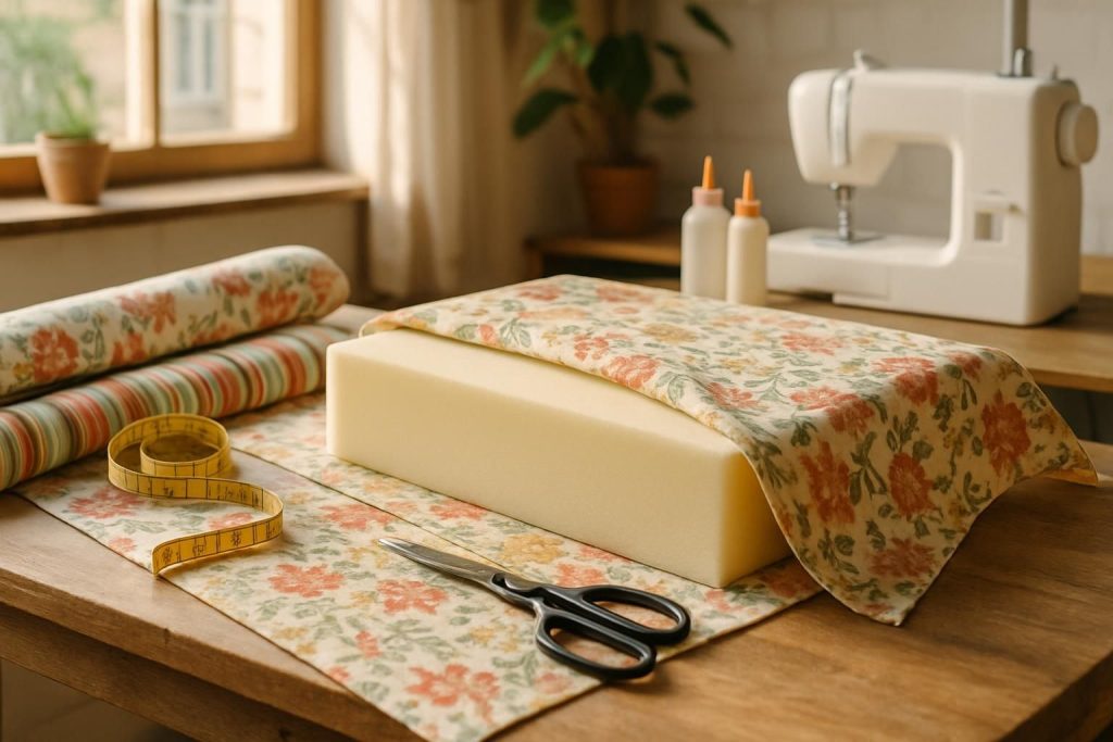 Comment recouvrir un coussin en mousse rectangulaire ?