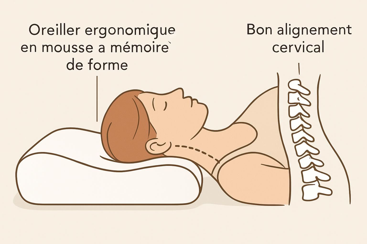 Découvrez comment choisir le coussin idéal pour un sommeil réparateur. Notre guide vous aide à trouver le bon soutien pour votre tête et votre cou, afin d'améliorer la qualité de votre sommeil et de réduire les douleurs cervicales. Ne laissez pas un mauvais coussin perturber vos nuits !