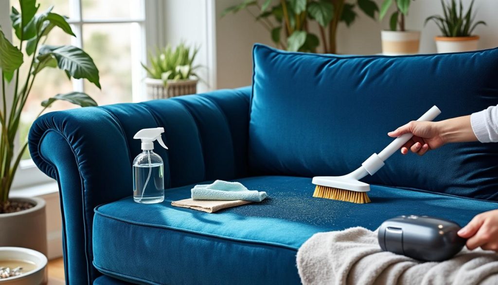 Comment nettoyer un canapé en velours ras ?