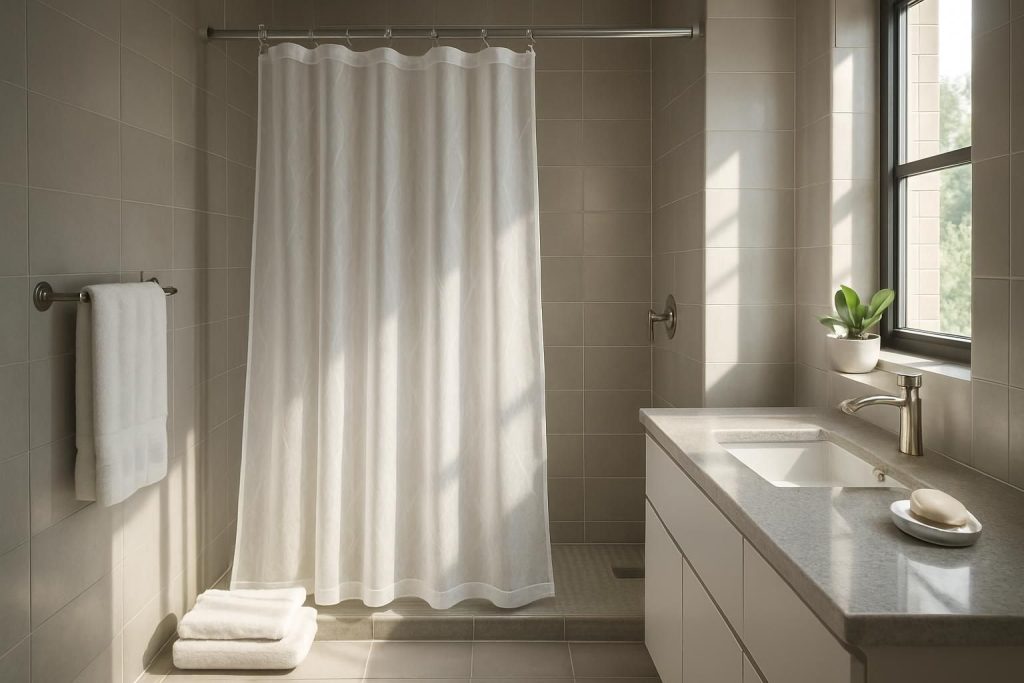 Dans quel sens mettre un rideau de douche ?