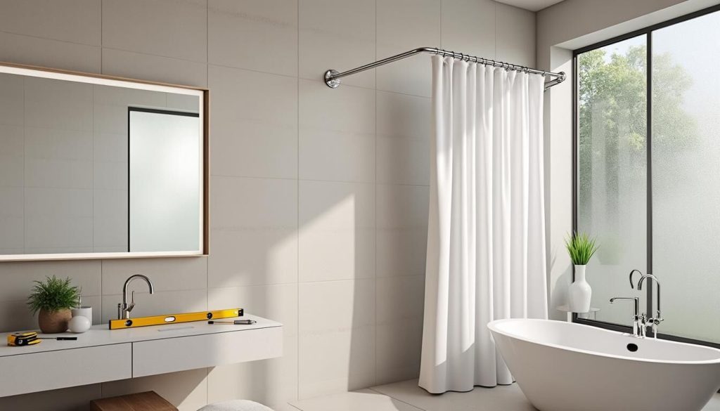 How to install a shower curtain rod?
