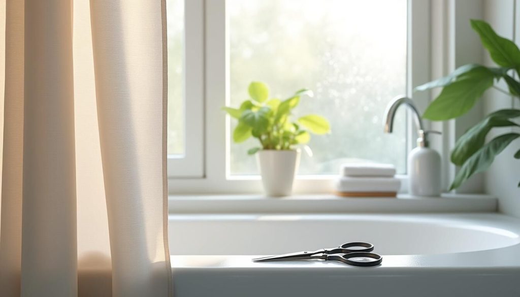 How to shorten a shower curtain?