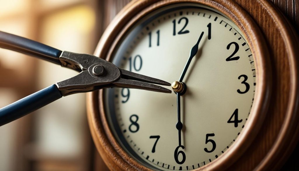 How to straighten a bent hand on a wall clock?