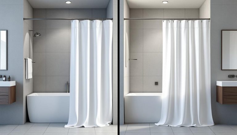 Which way should a shower curtain face?