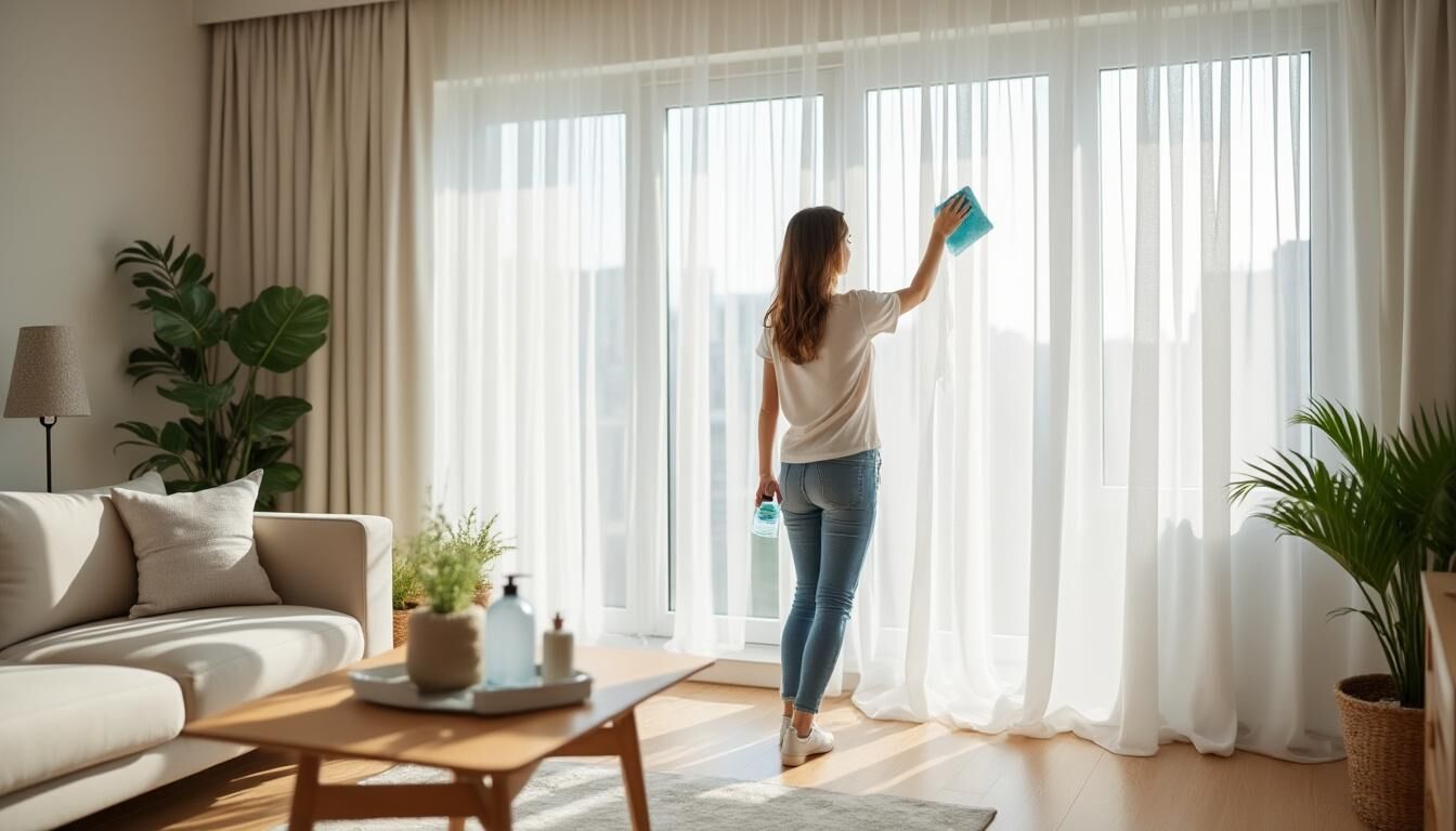 Découvrez des astuces simples et efficaces pour nettoyer vos rideaux sans les décrocher. Profitez d’un intérieur frais et propre facilement, sans effort et sans démontage !