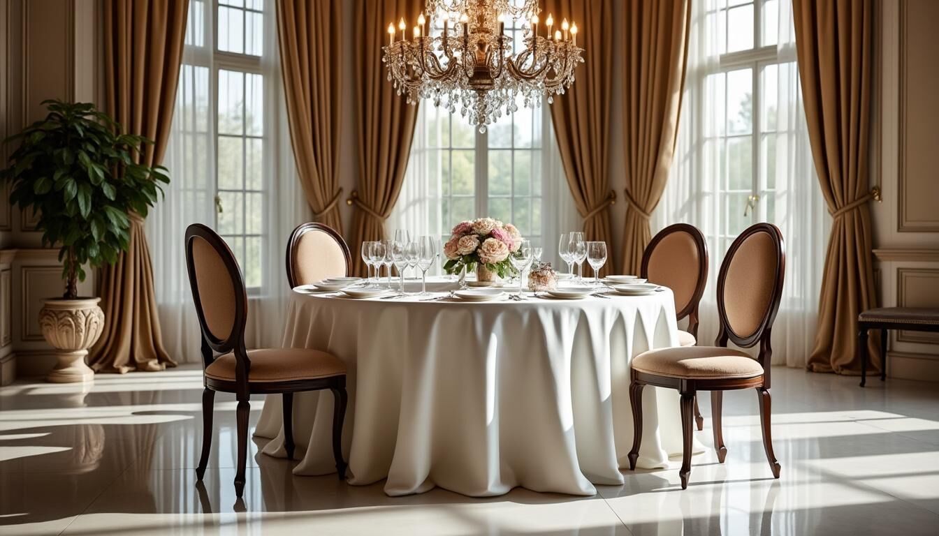 Découvrez comment choisir la dimension idéale de nappe pour une table ronde afin d'obtenir un rendu élégant et adapté à votre décoration. Conseils pratiques et guide de mesures inclus !
