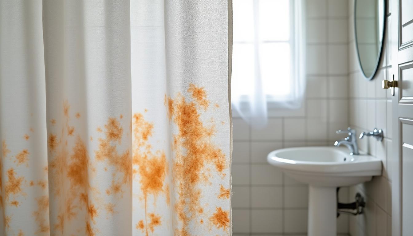 découvrez pourquoi les rideaux de douche prennent une teinte orange : causes principales, moisissures, résidus de savon ou minéraux, et conseils pour prévenir et nettoyer cette coloration inesthétique dans votre salle de bain.