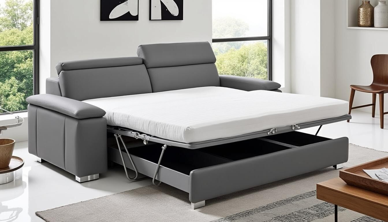Découvrez le Canapé convertible Convertible Center : une solution élégante et pratique offrant un confort sur-mesure pour sublimer votre salon et optimiser votre espace de vie.