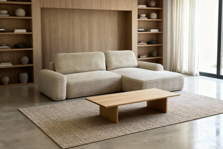 Le canapé en velours côtelé : une matière qui change l’ambiance d’un salon