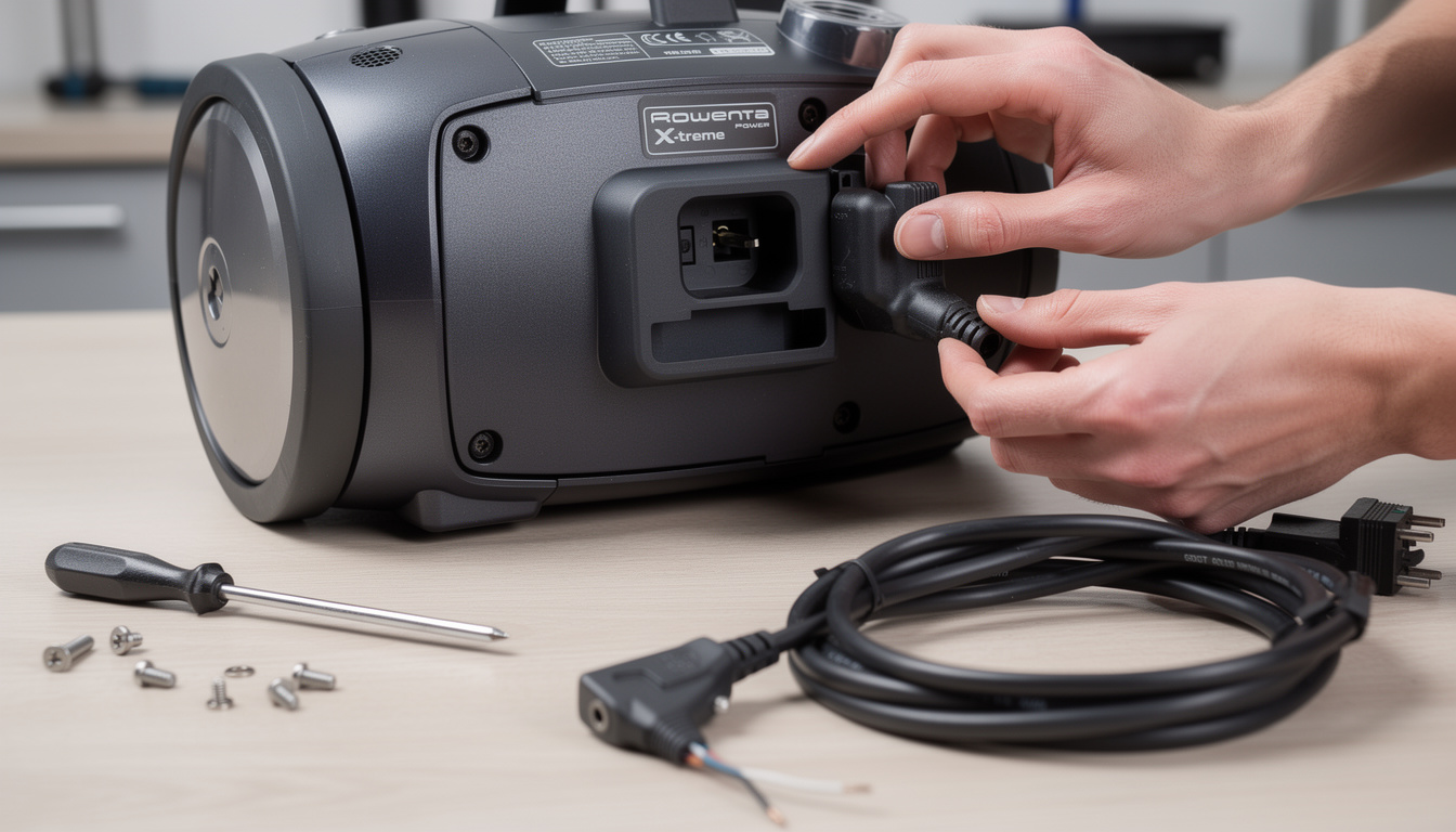 apprenez étape par étape comment remplacer facilement le câble d'alimentation de votre aspirateur rowenta x-treme power pour un fonctionnement optimal et sécurisé.