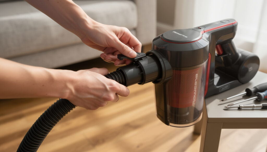 Comment changer le flexible d&rsquo;un aspirateur balai Rowenta ?