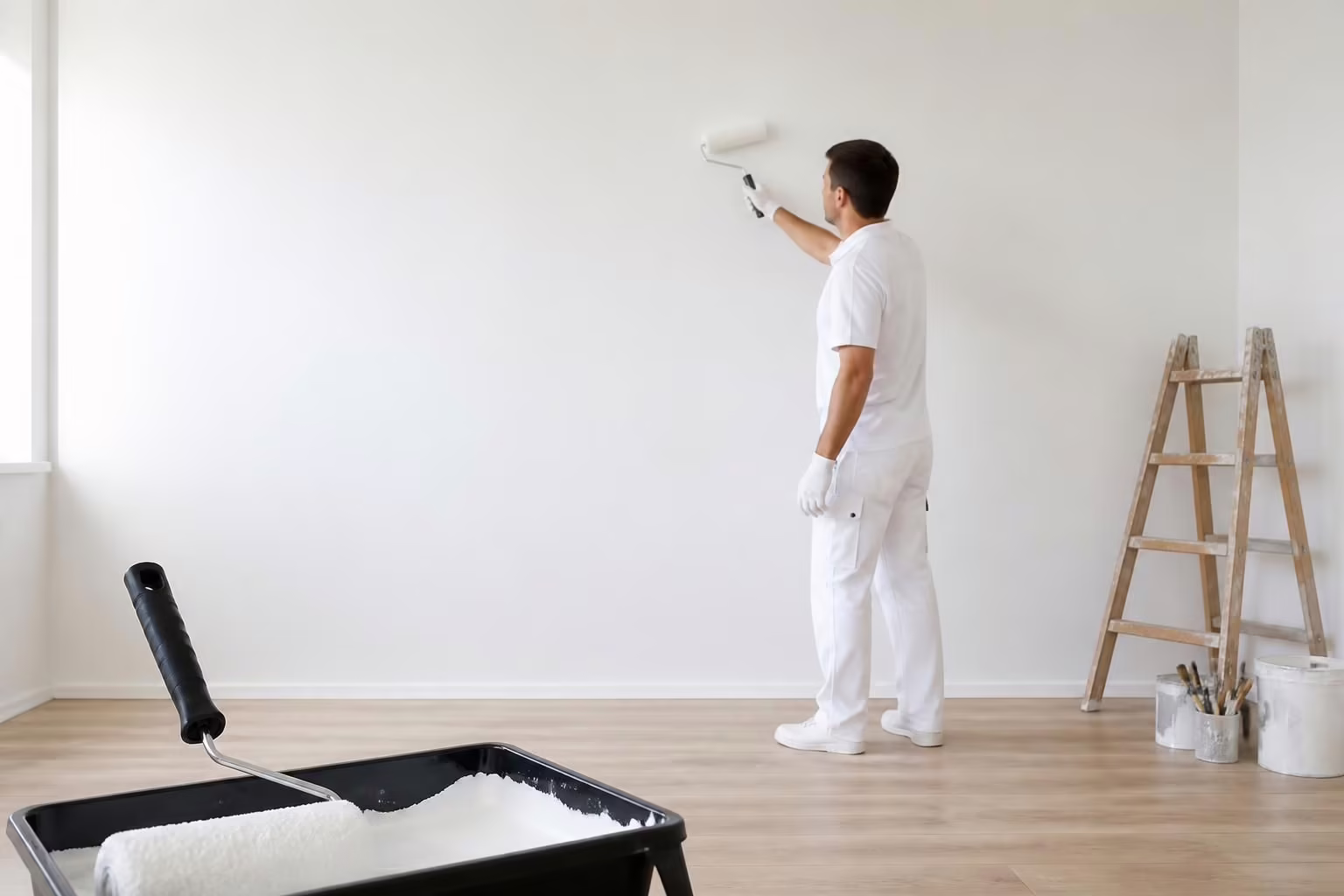 découvrez nos conseils pratiques pour éviter les traces de reprise au rouleau et obtenir un mur blanc parfaitement lisse et uniforme.